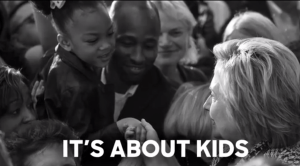 Clinton cares about the children and has all of her political career