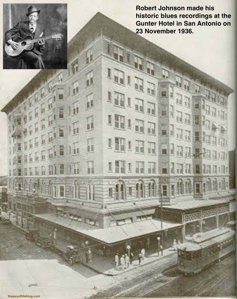 When did Robert Johnson record his blues at the Gunter Hotel and what does that have to do with Ye Olde Blogge?