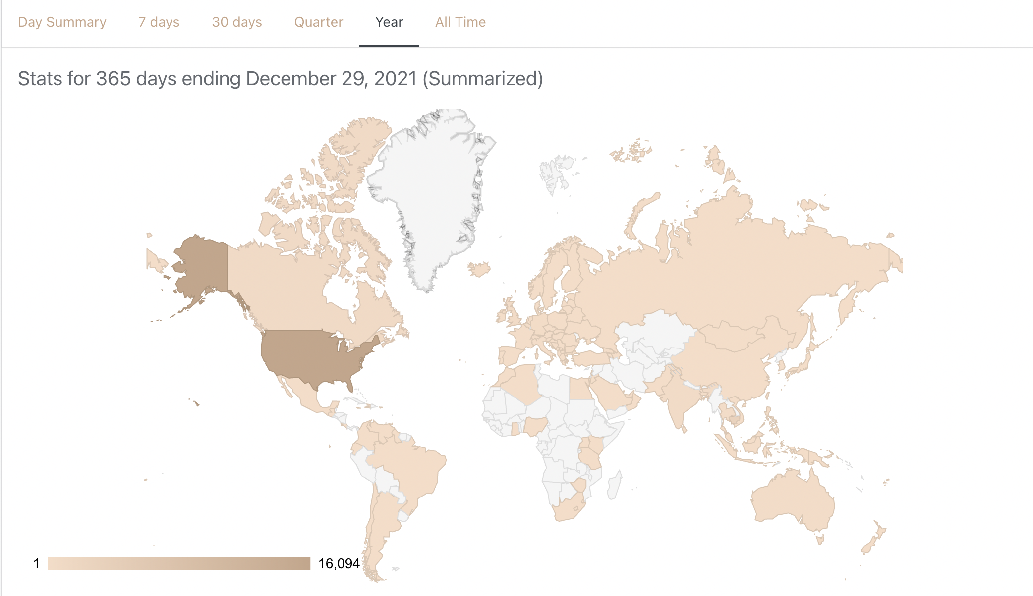 How were Ye Olde Blogge's stats in 2021?