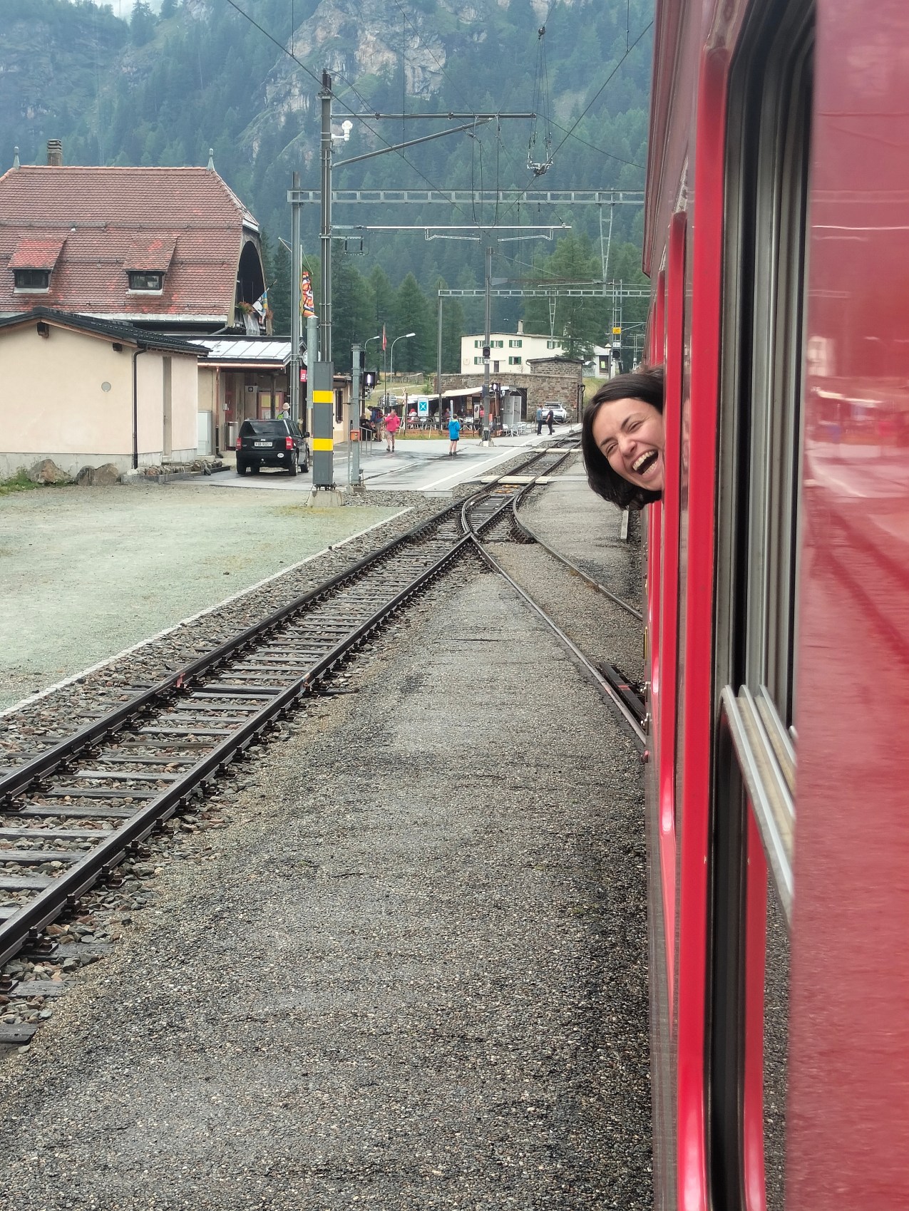 A random woman on the Bernina Express