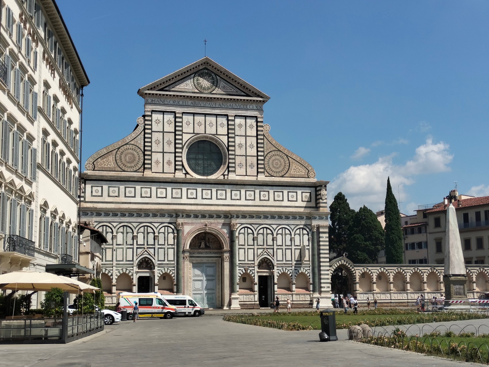 This is the front of Santa Maria Novella in Florence, Italy