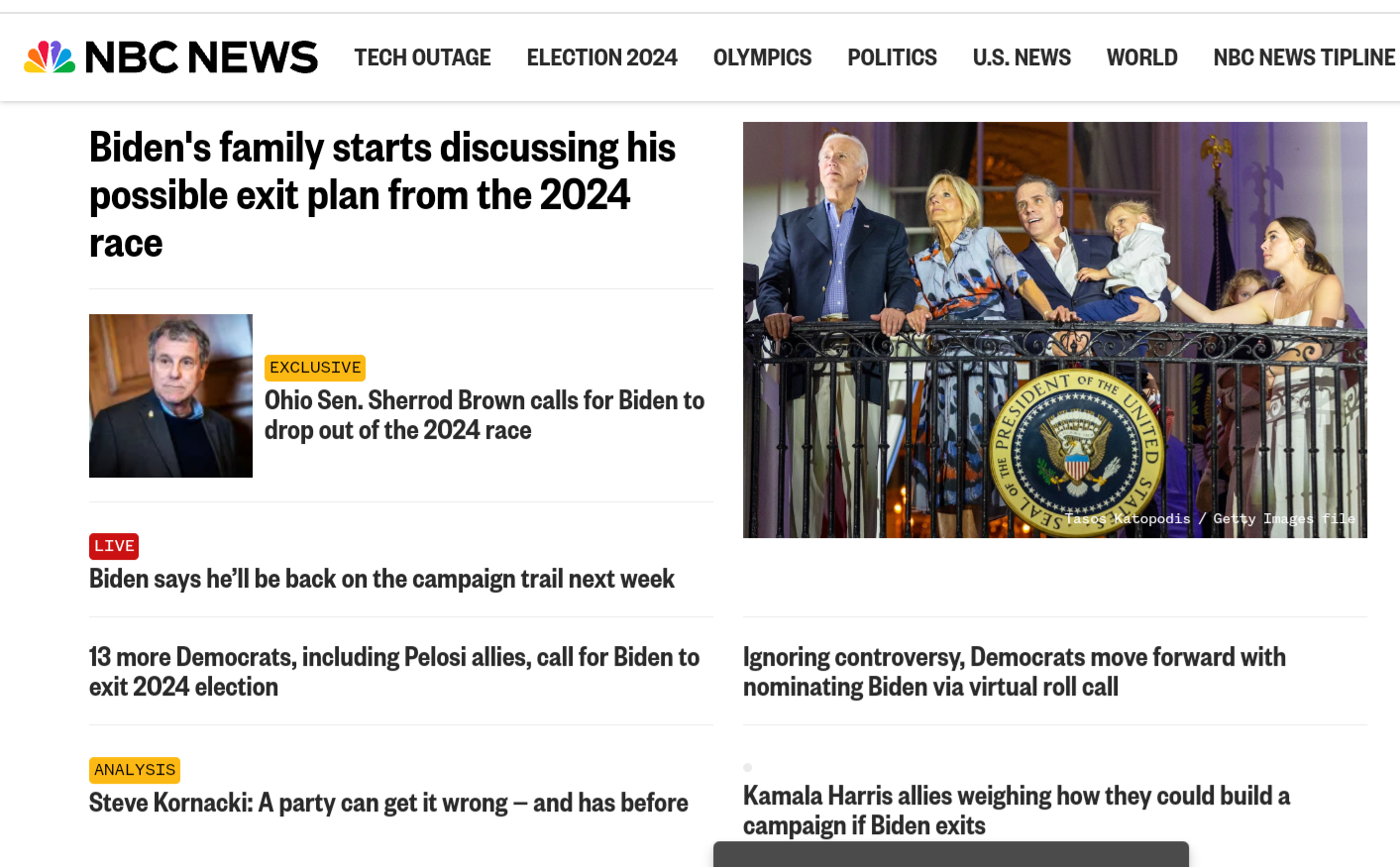 How anyone thinks it is better for Biden to drop out of the race than it is to use the Constitution to replace him if he is incapable of serving, is beyond me.