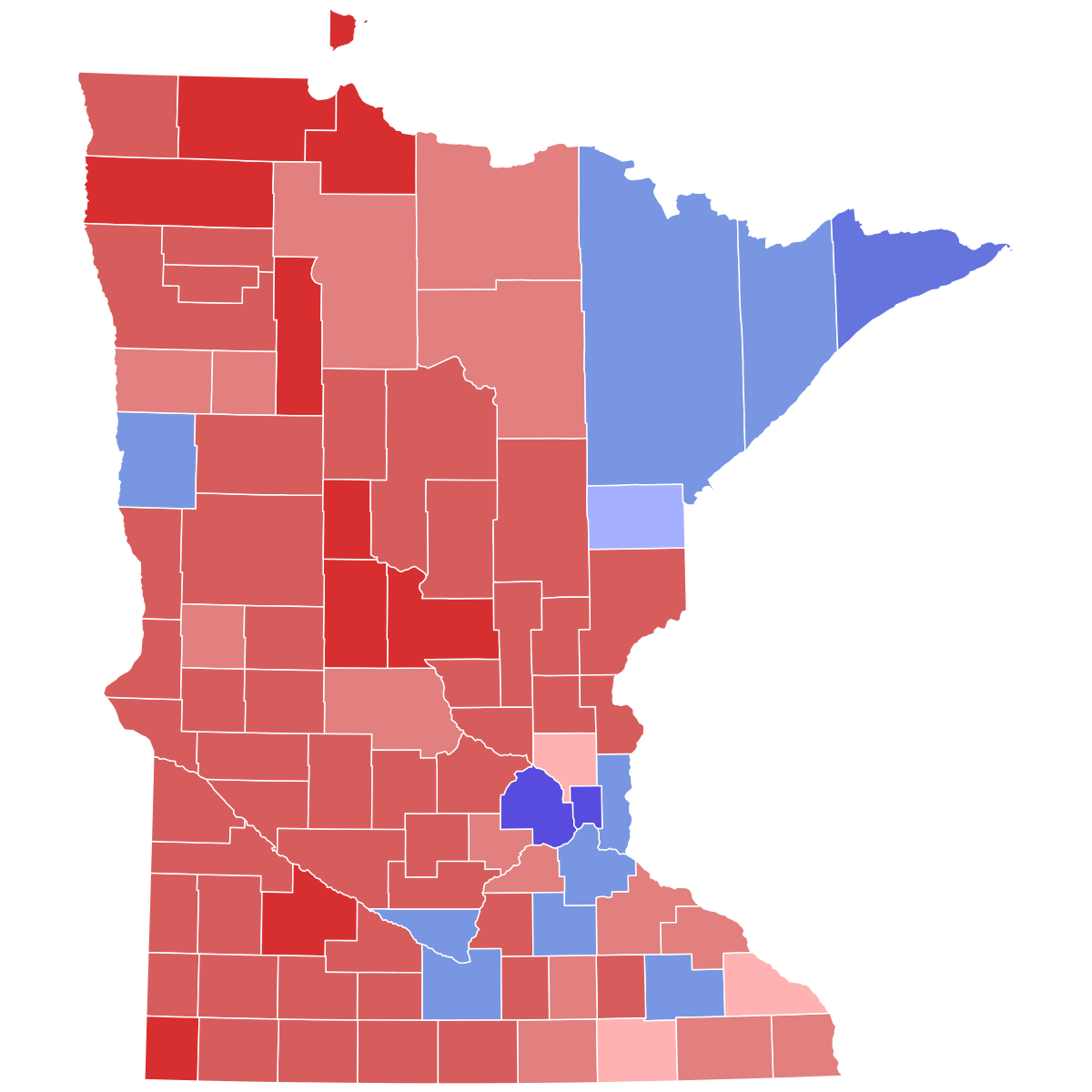 Which counties did Tim Walz perform the BEST in in Minnesota when he won the governor's race in 2022?